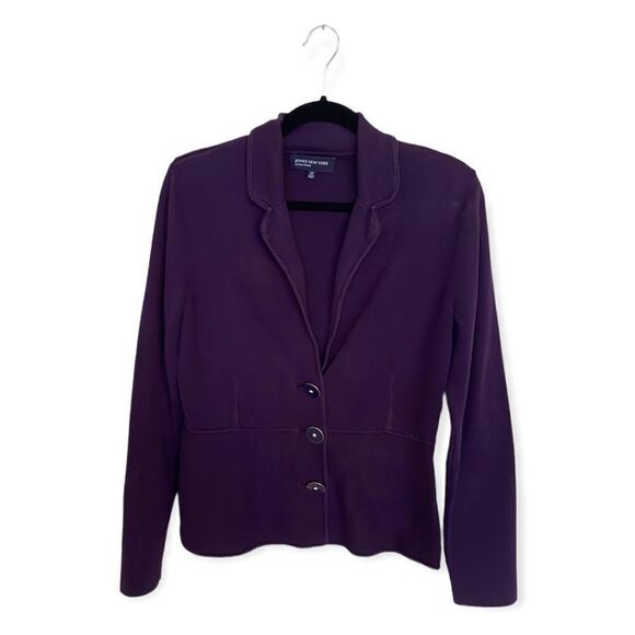 Jones New York SZ M purple sweater blazer - Picture 1 of 4